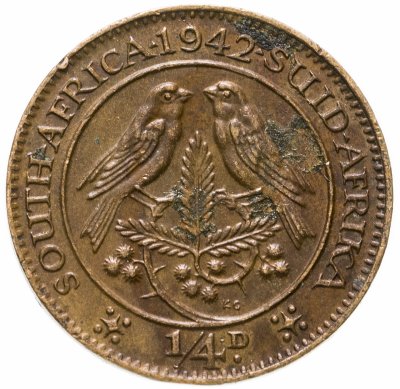 купить Южная Африка (ЮАР) 1/4 пенни (penny) 1942