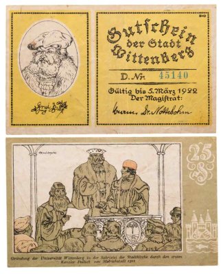 купить Германия 25 пфенниг 1922 Нотгельд Виттенберг