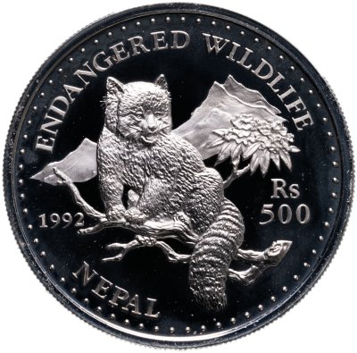 купить Непал 500 рупий (rupees) 1992 "Исчезающие животные - Малая панда"