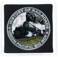 Купить Либерия 5 долларов 2011 "История железных дорог - поезд Union pacific big boy", в футляре с сертификатом