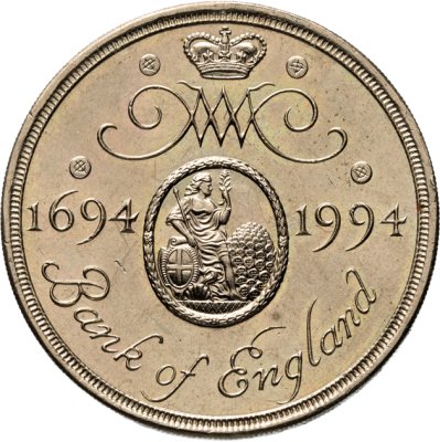 купить Великобритания 2 фунта (pounds) 1994 "300 лет Банку Англии"