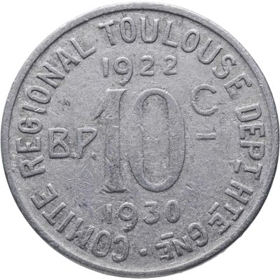 купить Франция, "Тулуза" 10 сантимов 1930 нотгельд