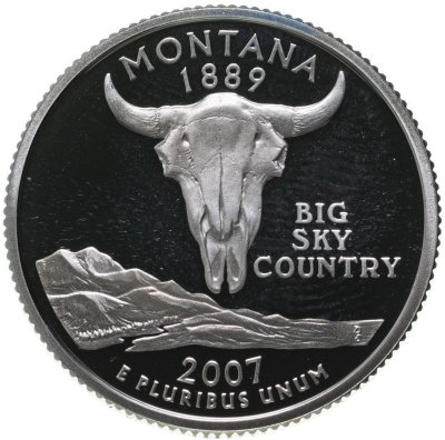 купить США 25 центов (квотер, 1/4 доллара, quarter dollar) 2007 S Proof Монтана (Montana)