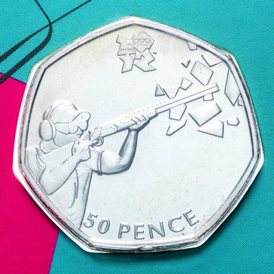 купить Великобритания 50 пенсов (pence) 2011 "XXX летние Олимпийские Игры, Лондон 2012 - Стрельба"