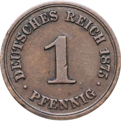купить Германская Империя 1 пфенниг 1875 "В"