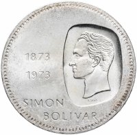 Купить Венесуэла 10 боливаров (bolivares) 1973 "100 лет изображению на монетах бюста Симона Боливара"
