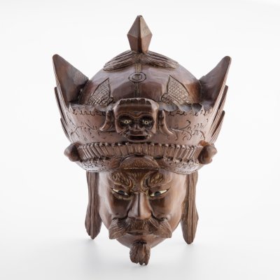 купить Декоративная маска, дерево, резьба, тонировка, стекло, лак, Китай, 1970-1980 гг.