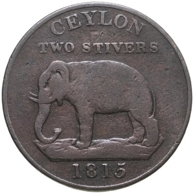 купить Британский Цейлон 2 стивера 1815