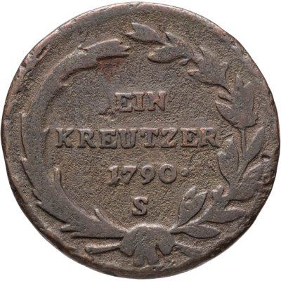 купить Австрия 1 крейцер 1790, знак монетного двора "S" - Смолник