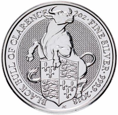 купить Великобритания 5 фунтов (pounds) 2018 "Звери королевы - Черный бык Кларенса"