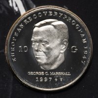 Купить Нидерланды 10 гульденов 1997 "50 лет плану Маршалла" в буклете
