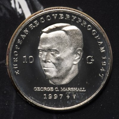 купить Нидерланды 10 гульденов 1997 "50 лет плану Маршалла" в буклете