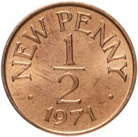 купить Гернси 1/2 нового пенни (penny) 1971