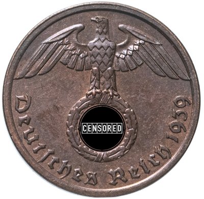 купить Германия, Третий рейх 1 рейхспфенниг (reichspfennig) 1939, знак монетного двора "A" - Берлин