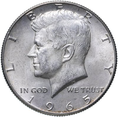 купить США 50 центов (1/2 доллара, half dollar) 1965 "Kennedy Half Dollar (Кеннеди)"