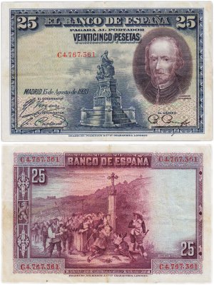 купить Испания 25 песет 1928 (Pick 74.b)