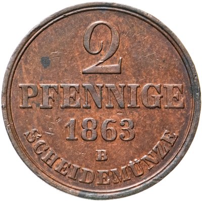 купить Германия, Королевство Ганновер 2 пфеннига 1863