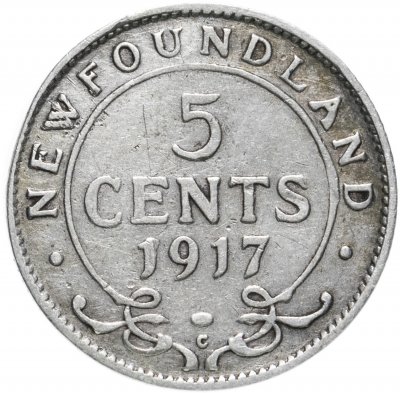 купить Ньюфаундленд 5 центов (cents) 1917