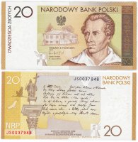 купить Польша 20 злотых 2009 (Pick 180) Юбилейная