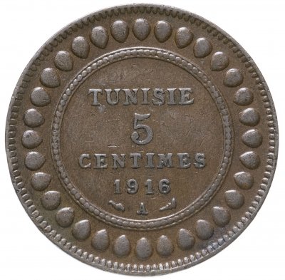 купить Тунис 5 сантимов (centimes) 1916