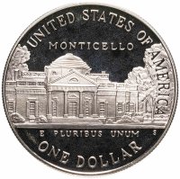 купить США 1 доллар (dollar) 1993 S "250 лет со дня рождения Томаса Джефферсона" (в коробке с сертификатом)
