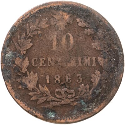 купить Италия 10 чентезимо 1863