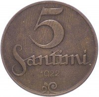 Купить Латвия 5 сантимов 1922
