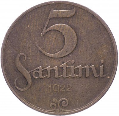 купить Латвия 5 сантимов 1922