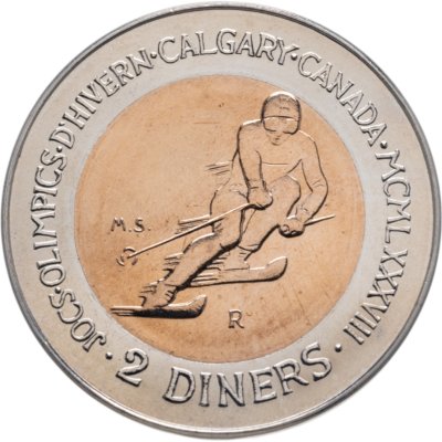 купить Андорра 2 динера 1985 "XV зимние Олимпийские игры, Калгари 1988"
