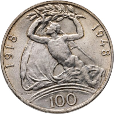 купить Чехословакия 100 крон (korun) 1948 30-летие Независимости