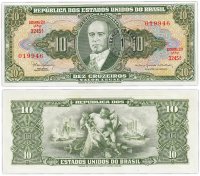 купить Бразилия 10 крузейро 1962 (печать 1 сентаво)
