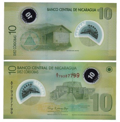 купить Никарагуа 10 кордоба 2007 (2012) Pick 201b пластик