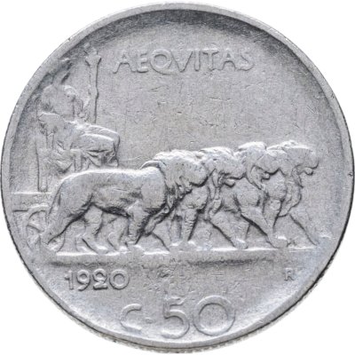купить Италия 50 чентезимо (centesimi) 1920