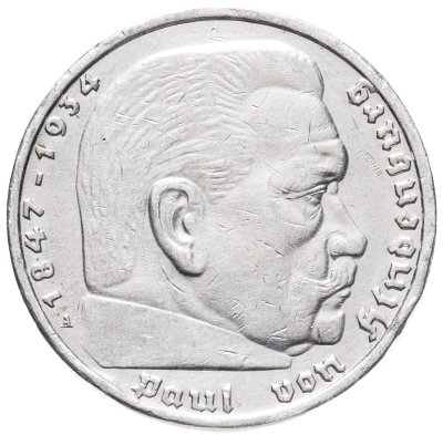 купить Германия Третий Рейх 5 рейхсмарок (reichsmark) 1939 Гинденбург