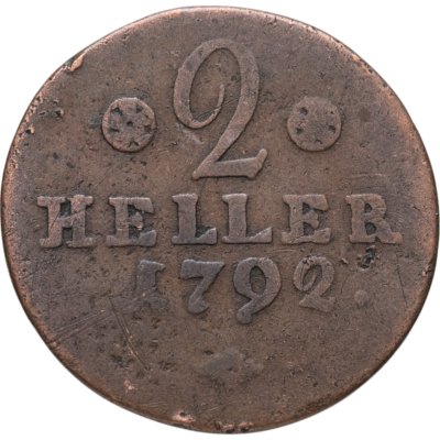 купить Ландграфство Гессен-Кассель 2 геллера (heller) 1792