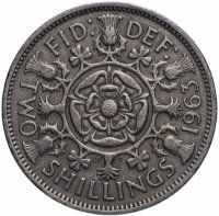купить Великобритания 2 шиллинга (флорин, shillings) 1954-1967, случайная дата