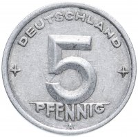 Купить Германия (ГДР) 5 пфеннигов 1948-1950 A