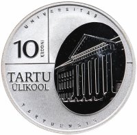 Купить Эстония 10 крон (krooni) 2002 "200 лет Тартускому университету" в футляре