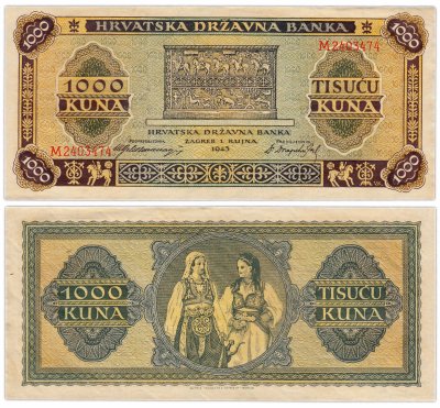 купить Хорватия 1000 куна 1943 (Pick 12a)