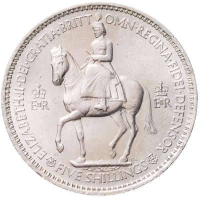 купить Великобритания 5 шиллингов (shillings) 1953 "Коронация Королевы Елизаветы II"