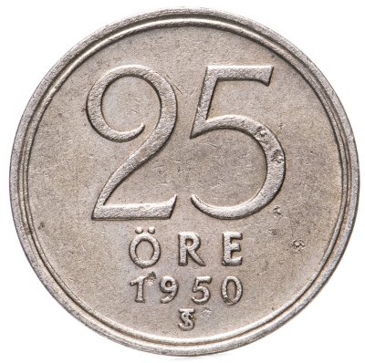 купить Швеция 25 эре (ore) 1950