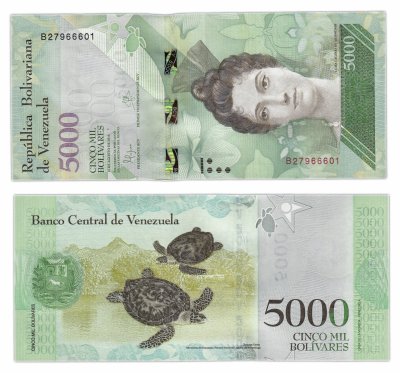 купить Венесуэла 5000 боливар 2016 (Pick 97a)