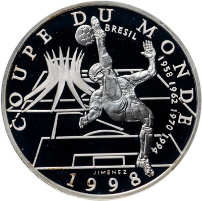 купить Франция 10 франков (francs) 1998 Чемпионат мира по футболу 1998 - Бразилия 1958, 1962, 1970, 1994