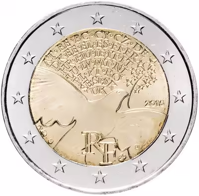 купить Франция 2 евро 2015 "70 лет мира в Европе"