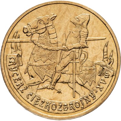 купить Польша 2 злотых (zlote) 2007 "История польской кавалерии - Рыцарь 15 века"