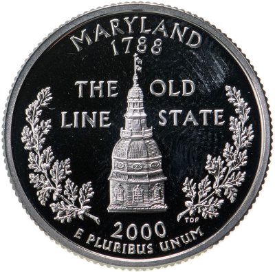 купить США 25 центов (квотер, 1/4 доллара, quarter dollar) 2000 Мэриленд