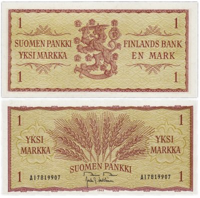 купить Финляндия 1 марка 1963 (Pick 98)