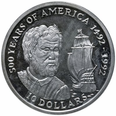 купить Острова Кука 10 долларов (dollars) 1990 "500 лет открытию Америки"