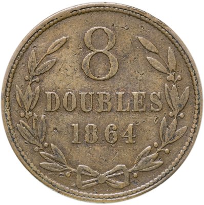 купить Гернси 8 дублей (doubles) 1864