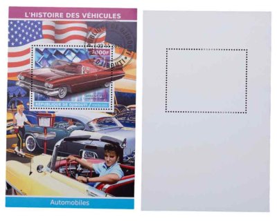 купить Джибути марки квартблок "Автомобили. Машины. Ретро" 4000 франков 2015